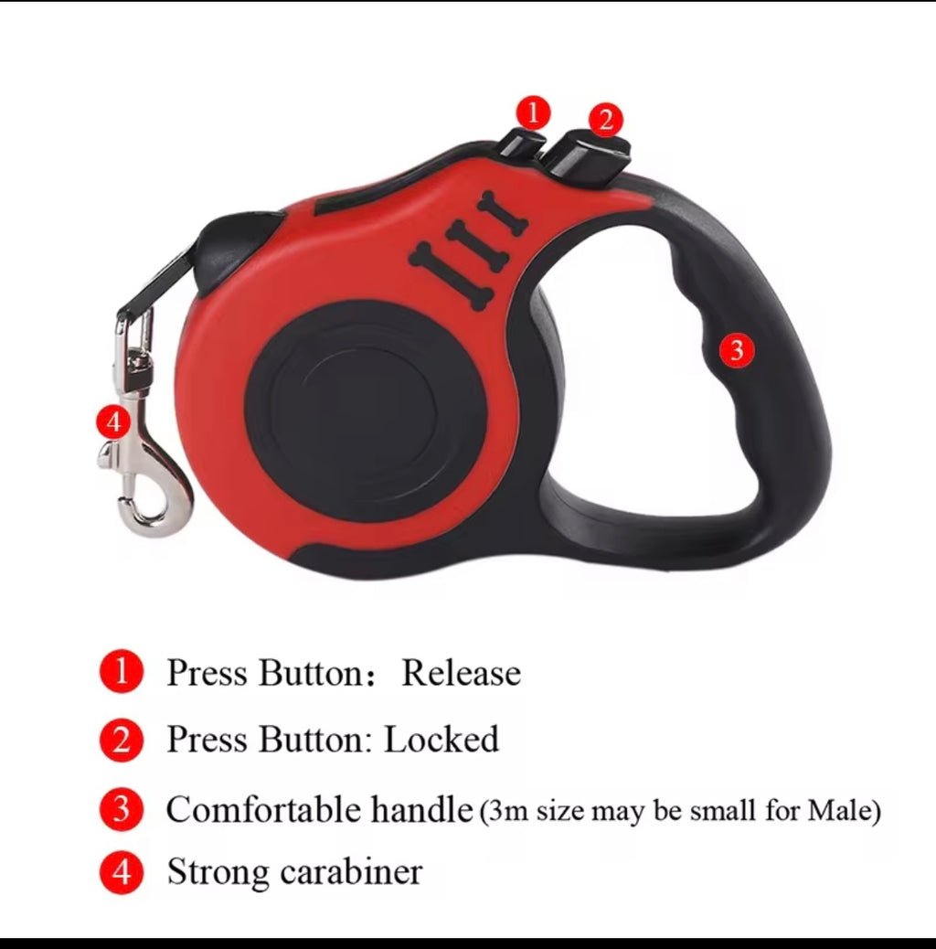 Automatic Retractable Durable Nylon Lead Pet Dog Leash for Outdoor, Walking, Hiking